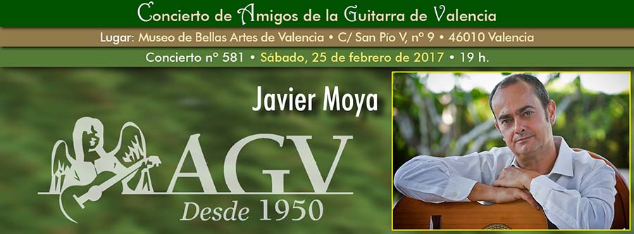 Concierto de Javier Moya, en Amigos de la Guitarra de Valencia