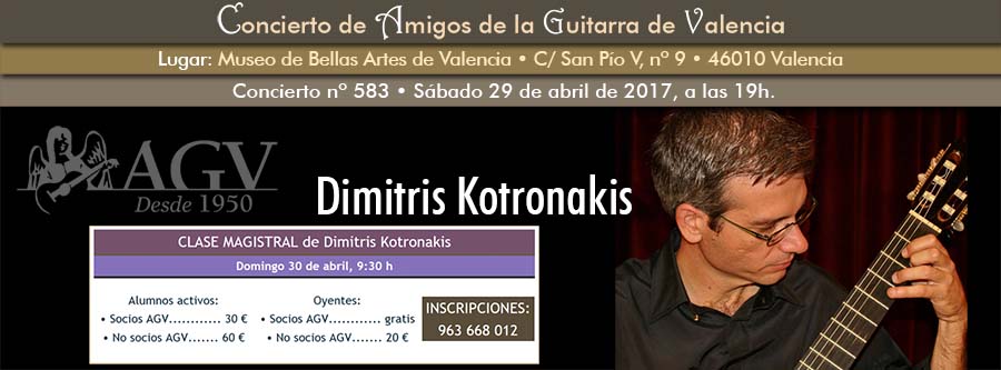 Concierto de Dimitris Kotronakis en Amigos de la Guitarra de Valencia