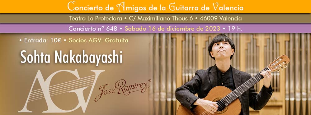 Concierto de guitarra Sohta Nakabayashi en Amigos de la Guitarra de Valencia