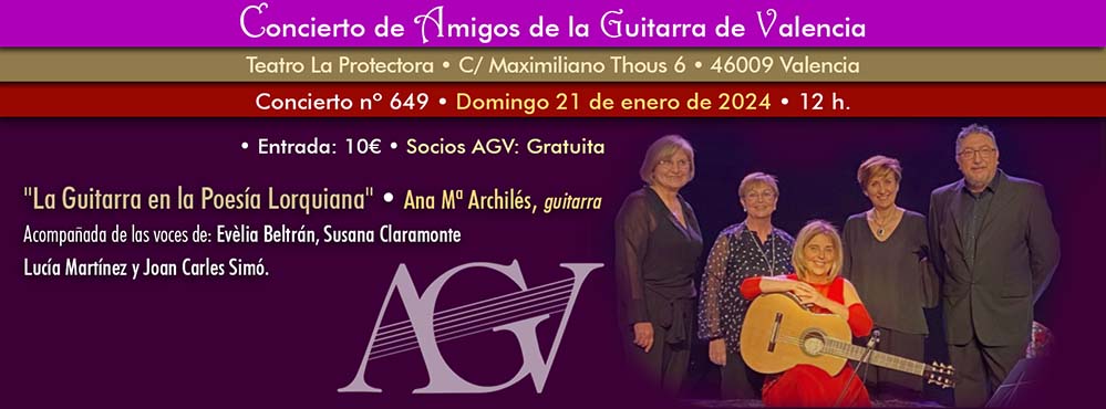 Concierto de guitarra Ana María Archilés en Amigos de la Guitarra de Valencia