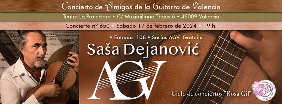 Concierto de guitarra Saša Dejanović en Amigos de la Guitarra de Valencia